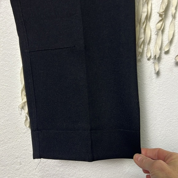 Fairy Wang NWOT Black Cropped Light Barrel Leg Trouser Size 36 - Picture 3 of 10